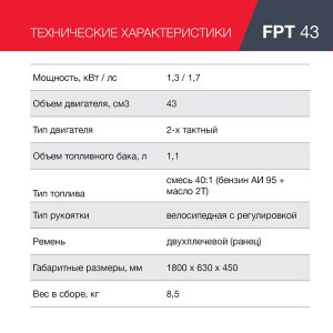 Бензиновый триммер FUBAG FPT 43 в Перми фото