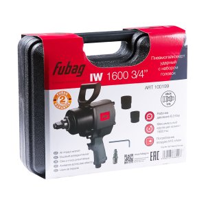 FUBAG Пневмогайковерт ударный IW1600 3/4 дюйма с  набором головок в кейсе в Перми фото