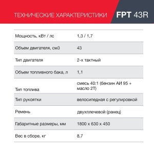 Бензиновый триммер FUBAG FPT 43R в Перми фото