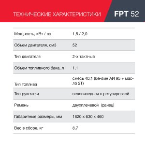 Бензиновый триммер FUBAG FPT 52 в Перми фото