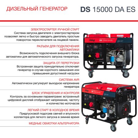 FUBAG Дизельный генератор (трехфазный) с электростартером и коннектором автоматики DS 15000 DA ES в Перми фото