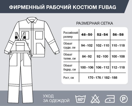 Фирменный рабочий костюм Fubag размер 52-54 рост 170-176 в Перми фото