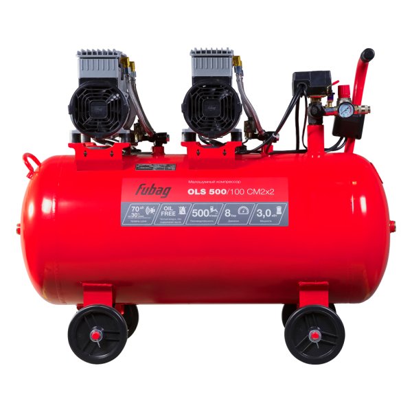 Компрессор воздушный безмасляный малошумный FUBAG OLS 500/100 CM2х2 + Набор пневмоинструмента (5 предметов) в ПОДАРОК в Перми фото