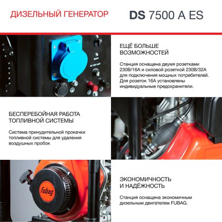 FUBAG Дизельный генератор с электростартером и коннектором автоматики DS 7500 A ES в Перми фото