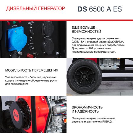FUBAG Дизельный генератор с электростартером и коннектором автоматики DS 6500 A ES в Перми фото