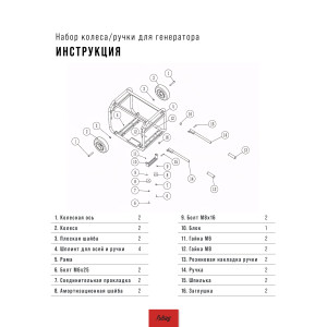 Комплект колес и ручек для генераторов FUBAG в Перми фото