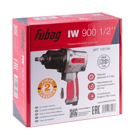 FUBAG Пневмогайковерт ударный IW900 1/2 дюйма в Перми фото